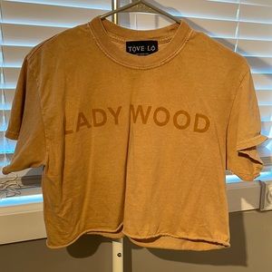 Tove Lo Lady Wood Tan Crop Tee